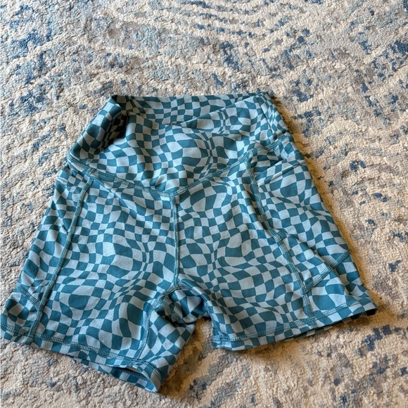 Golly hicks blue checkerboard cross over shorts small - Picture 1 of 3